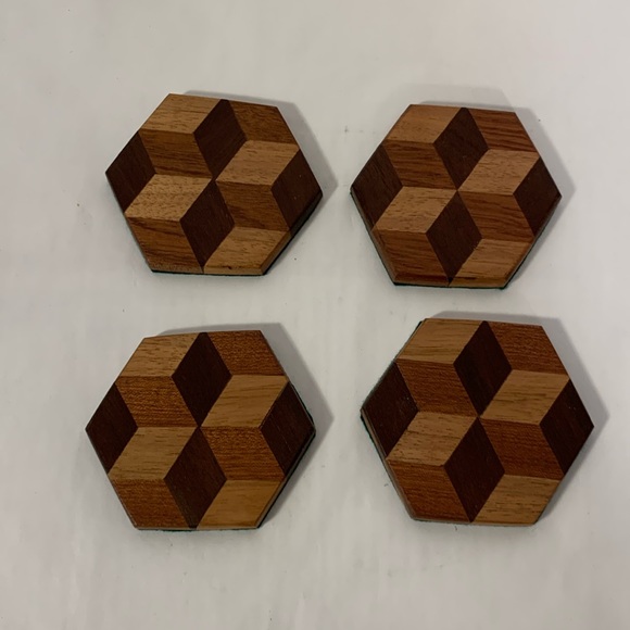 Other - Handmade drink Coasters wooden set 4